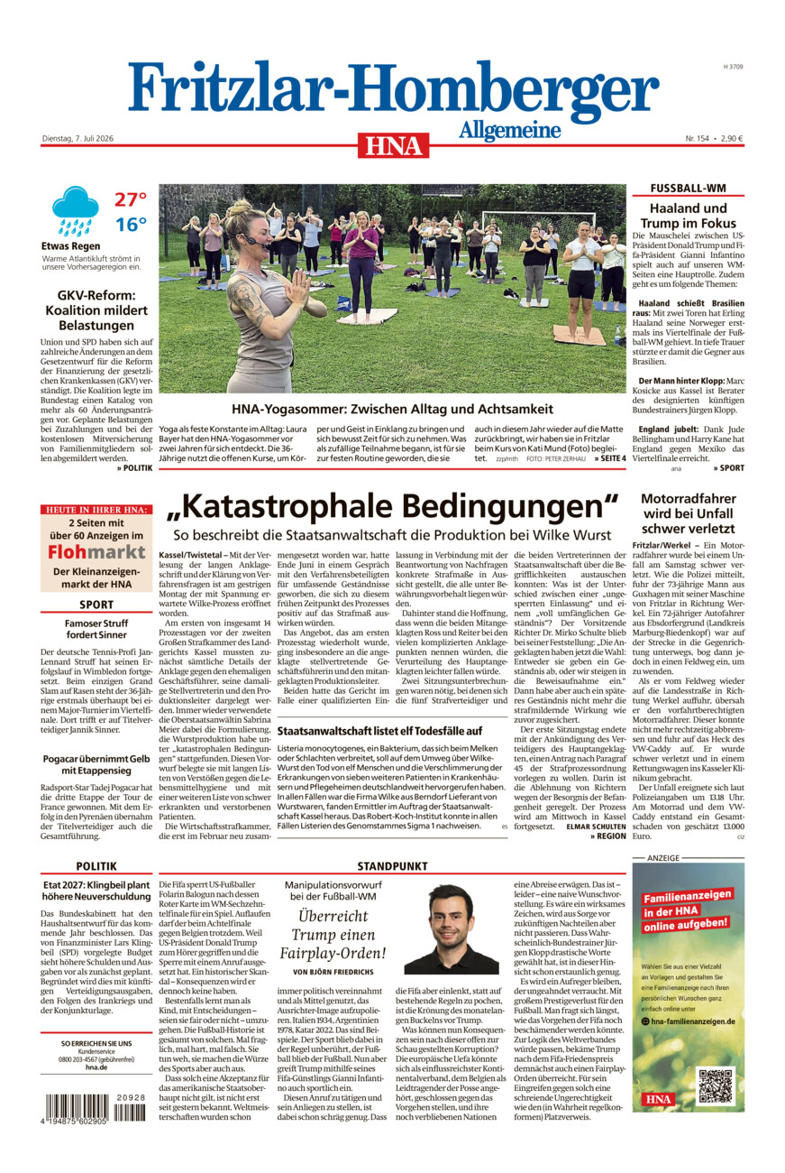 Fritzlar-Homberger Allgemeine vom Dienstag, 07.07.2026