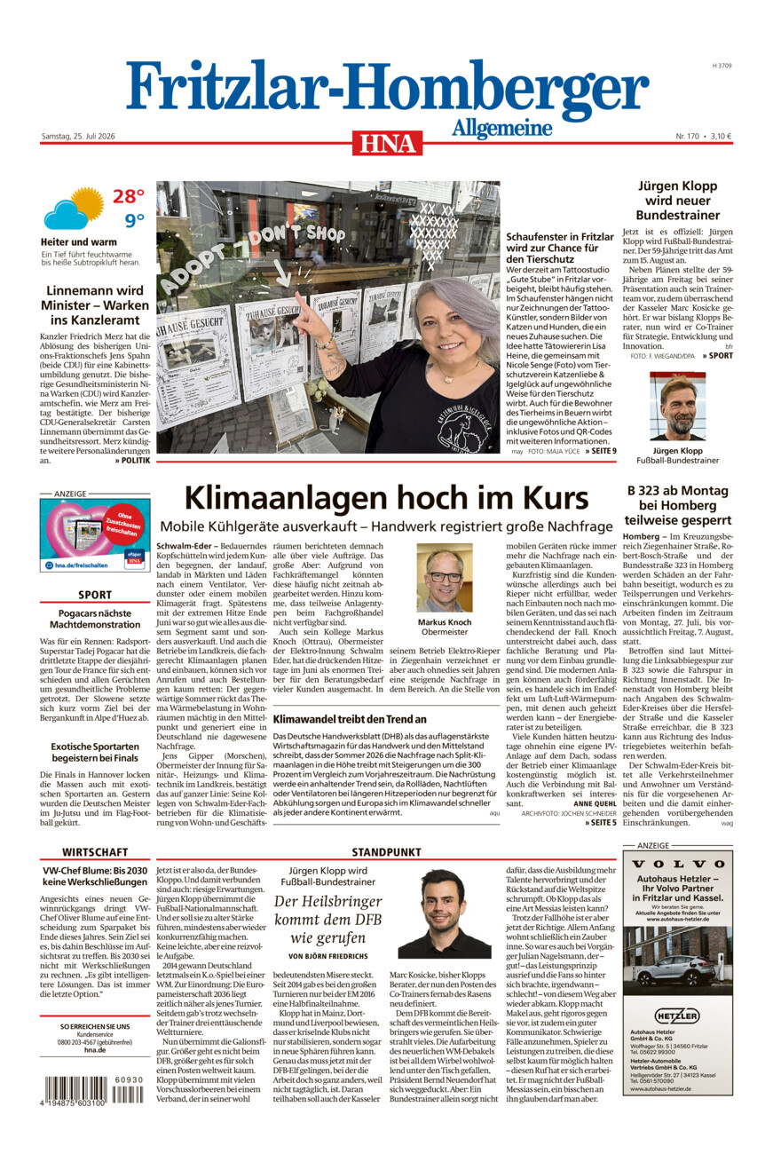 Fritzlar-Homberger Allgemeine vom Samstag, 25.07.2026