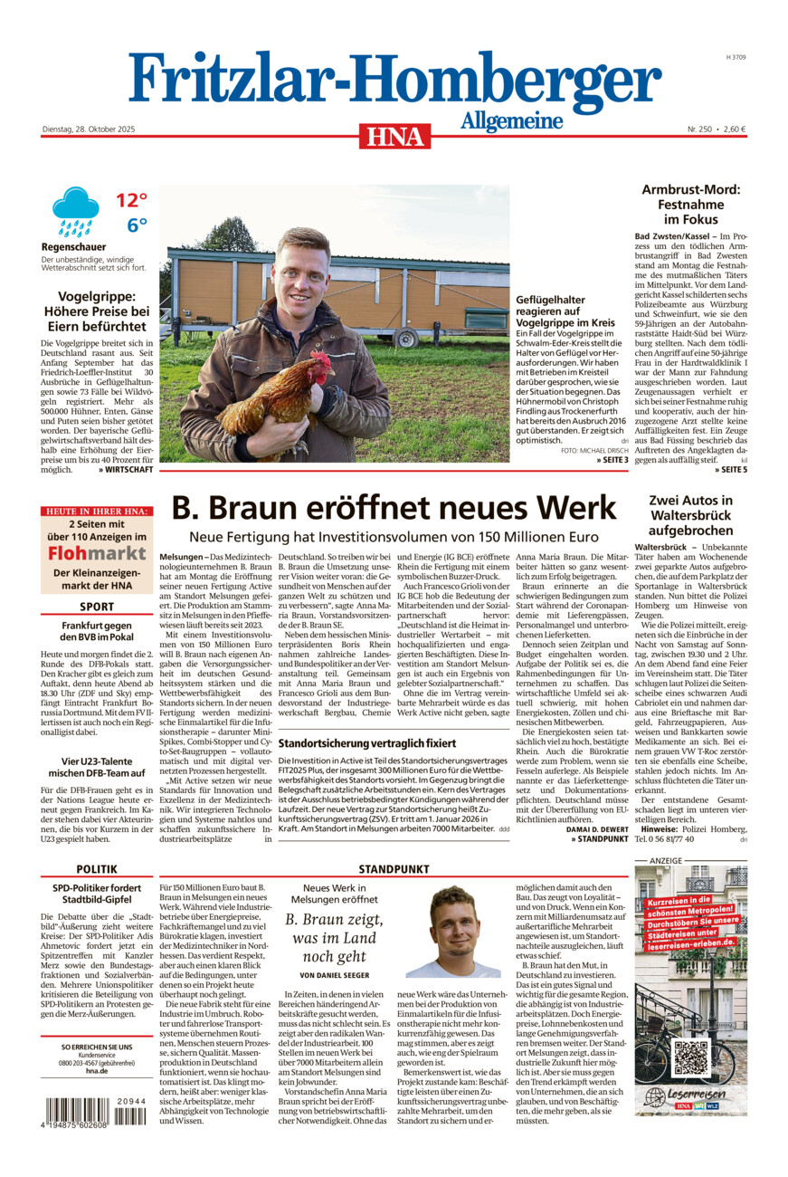 Fritzlar-Homberger Allgemeine vom Dienstag, 28.10.2025