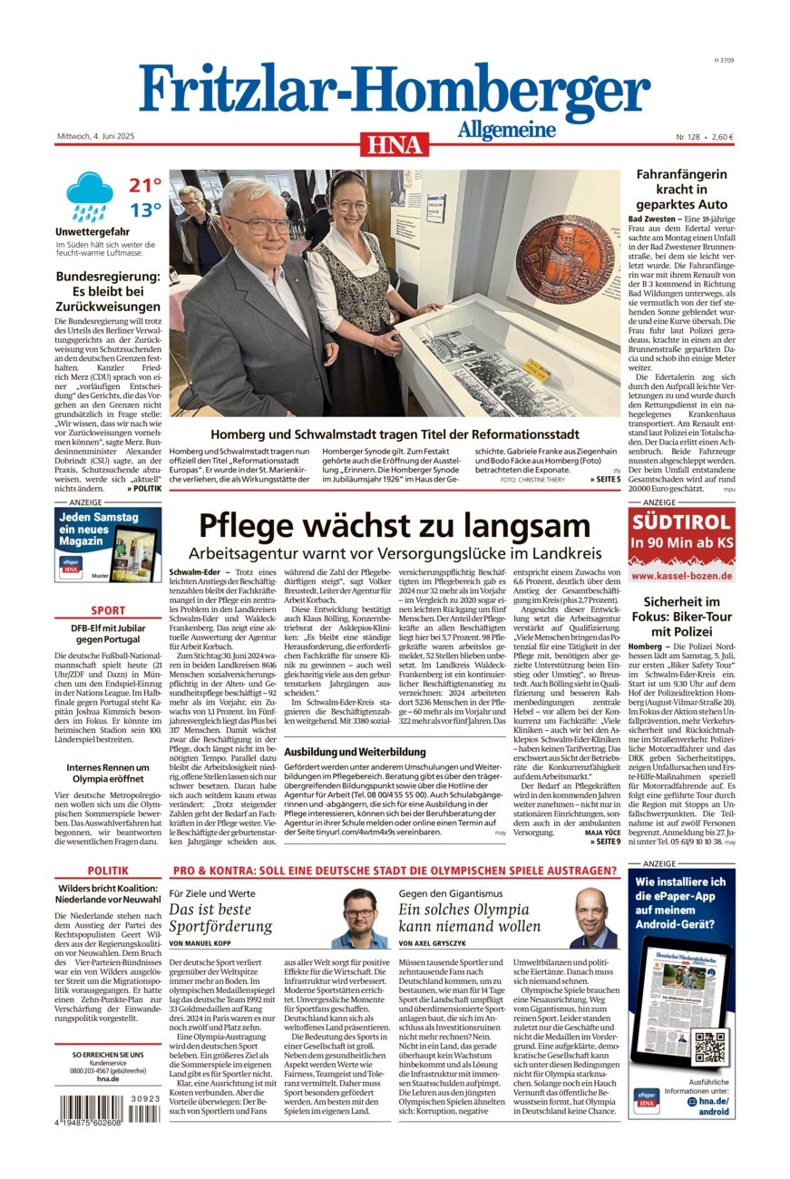 Fritzlar-Homberger Allgemeine vom Mittwoch, 04.06.2025