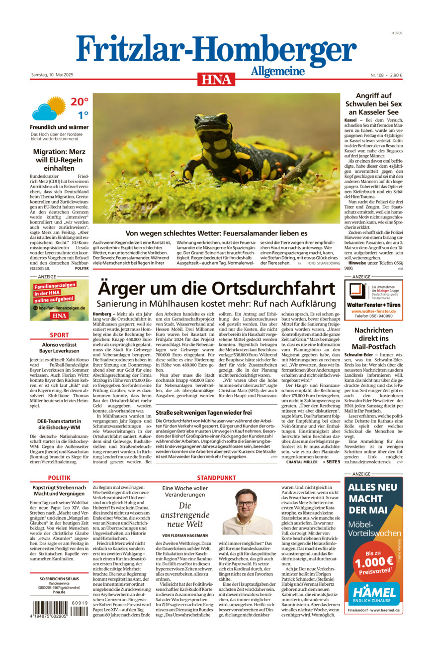 Fritzlar-Homberger Allgemeine vom Samstag, 10.05.2025