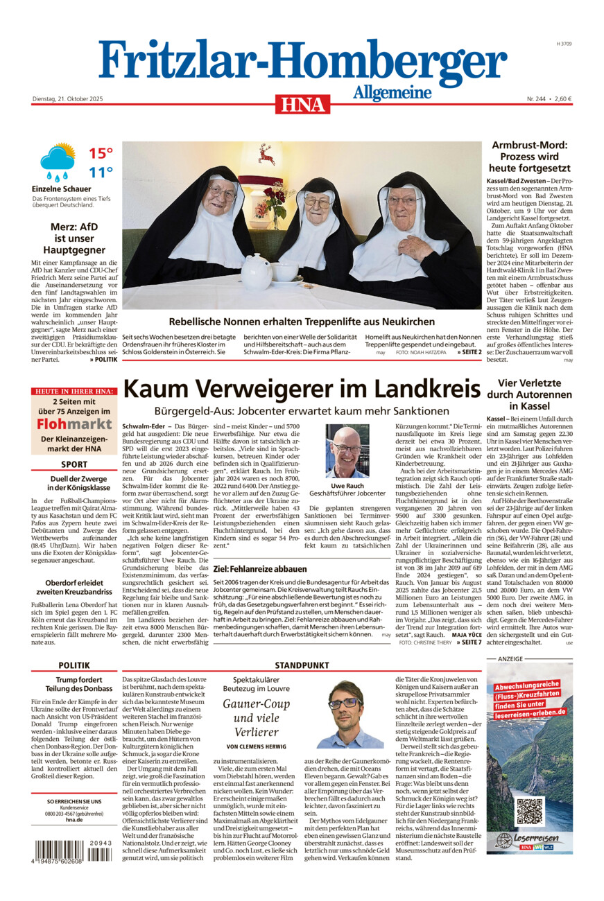 Fritzlar-Homberger Allgemeine vom Dienstag, 21.10.2025