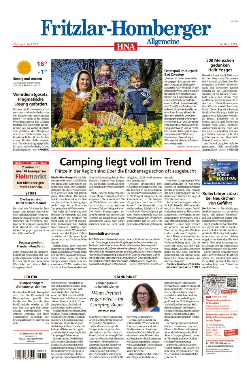 Fritzlar-Homberger Allgemeine vom Dienstag, 07.04.2026