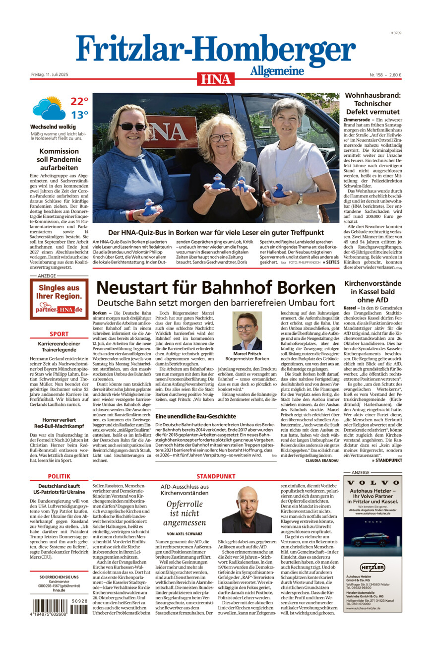 Fritzlar-Homberger Allgemeine vom Freitag, 11.07.2025