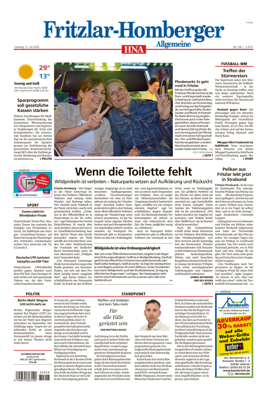 Fritzlar-Homberger Allgemeine vom Samstag, 11.07.2026