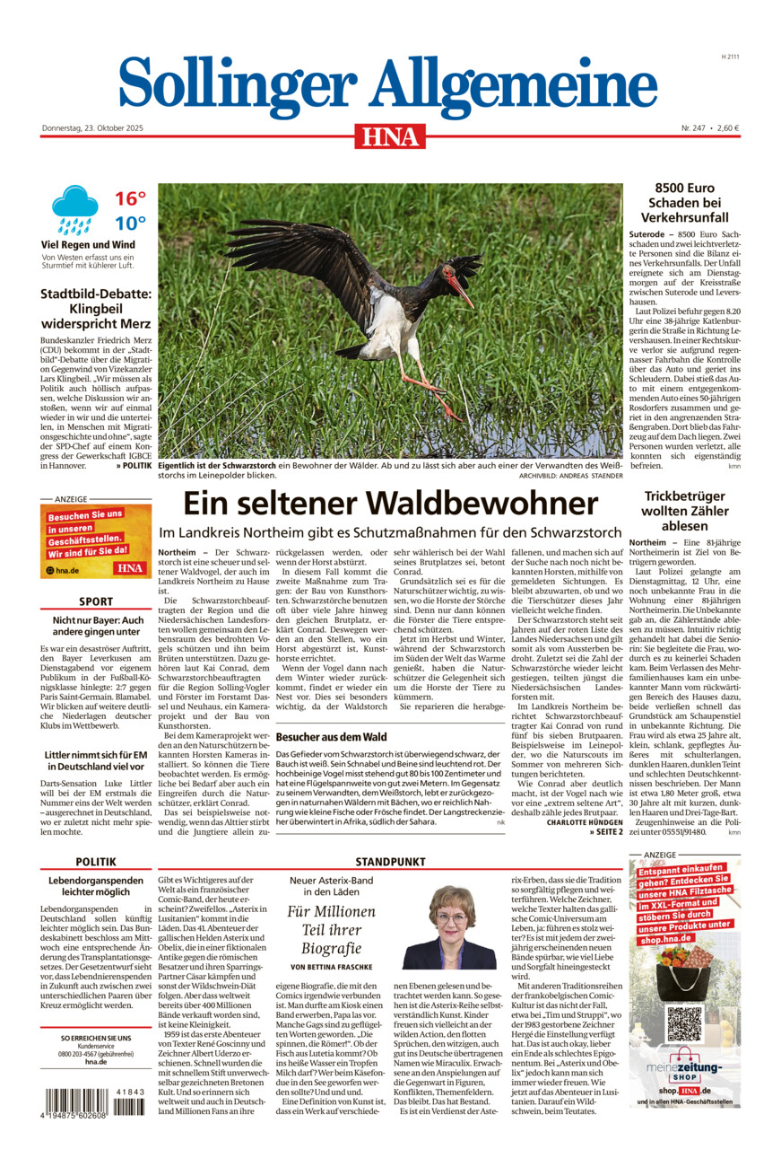 Sollinger Allgemeine vom Donnerstag, 23.10.2025