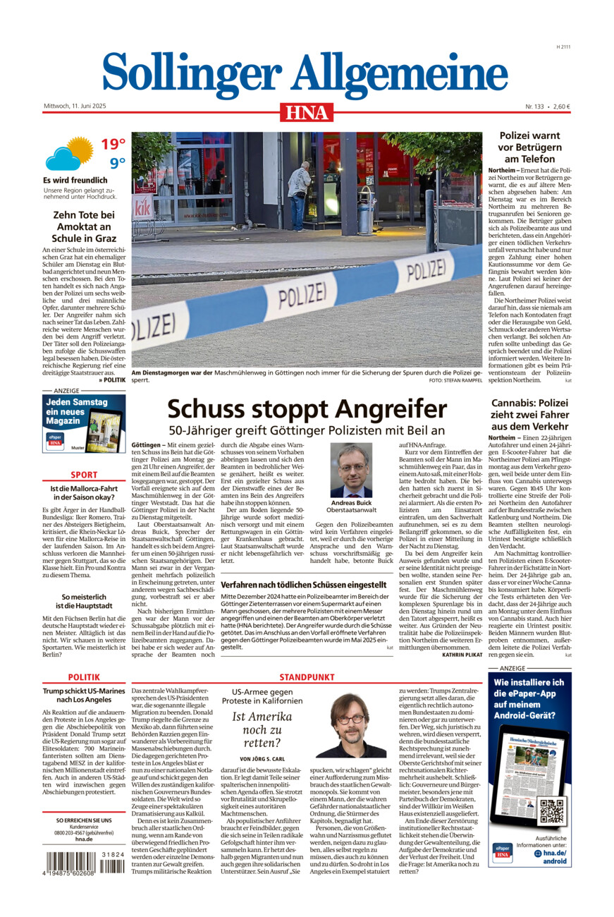 Sollinger Allgemeine vom Mittwoch, 11.06.2025