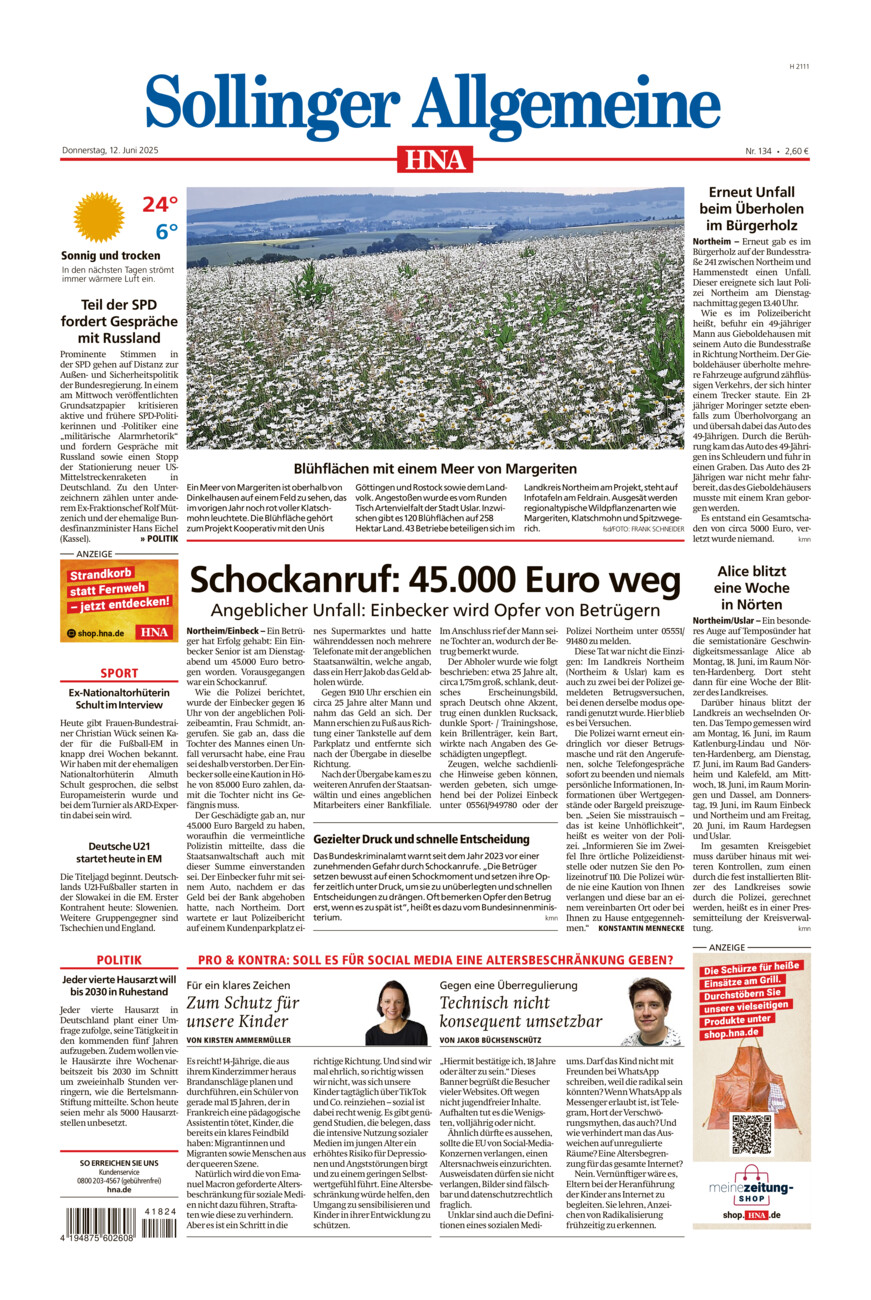 Sollinger Allgemeine vom Donnerstag, 12.06.2025