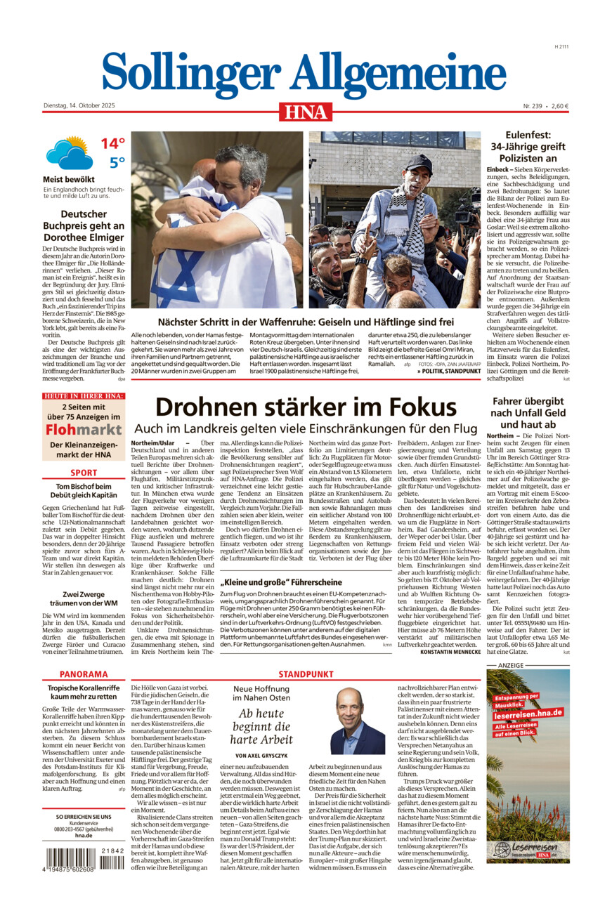 Sollinger Allgemeine vom Dienstag, 14.10.2025