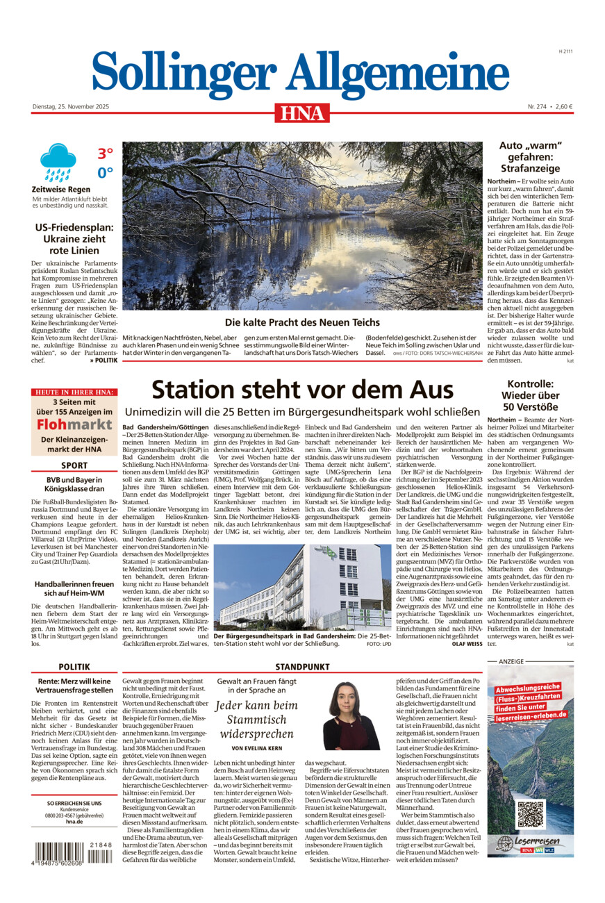 Sollinger Allgemeine vom Dienstag, 25.11.2025