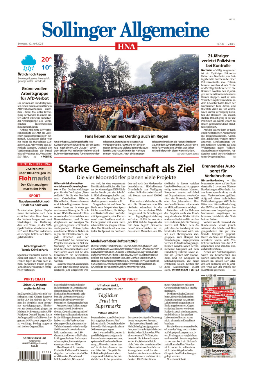 Sollinger Allgemeine vom Dienstag, 10.06.2025