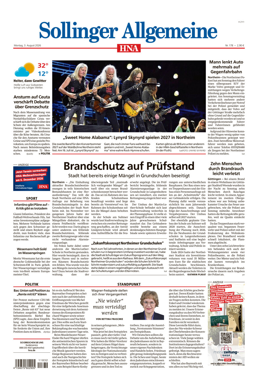 Sollinger Allgemeine vom Montag, 03.08.2026