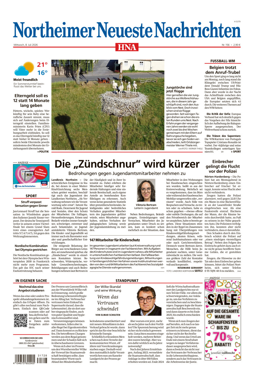 Northeimer Neueste Nachrichten vom Mittwoch, 08.07.2026