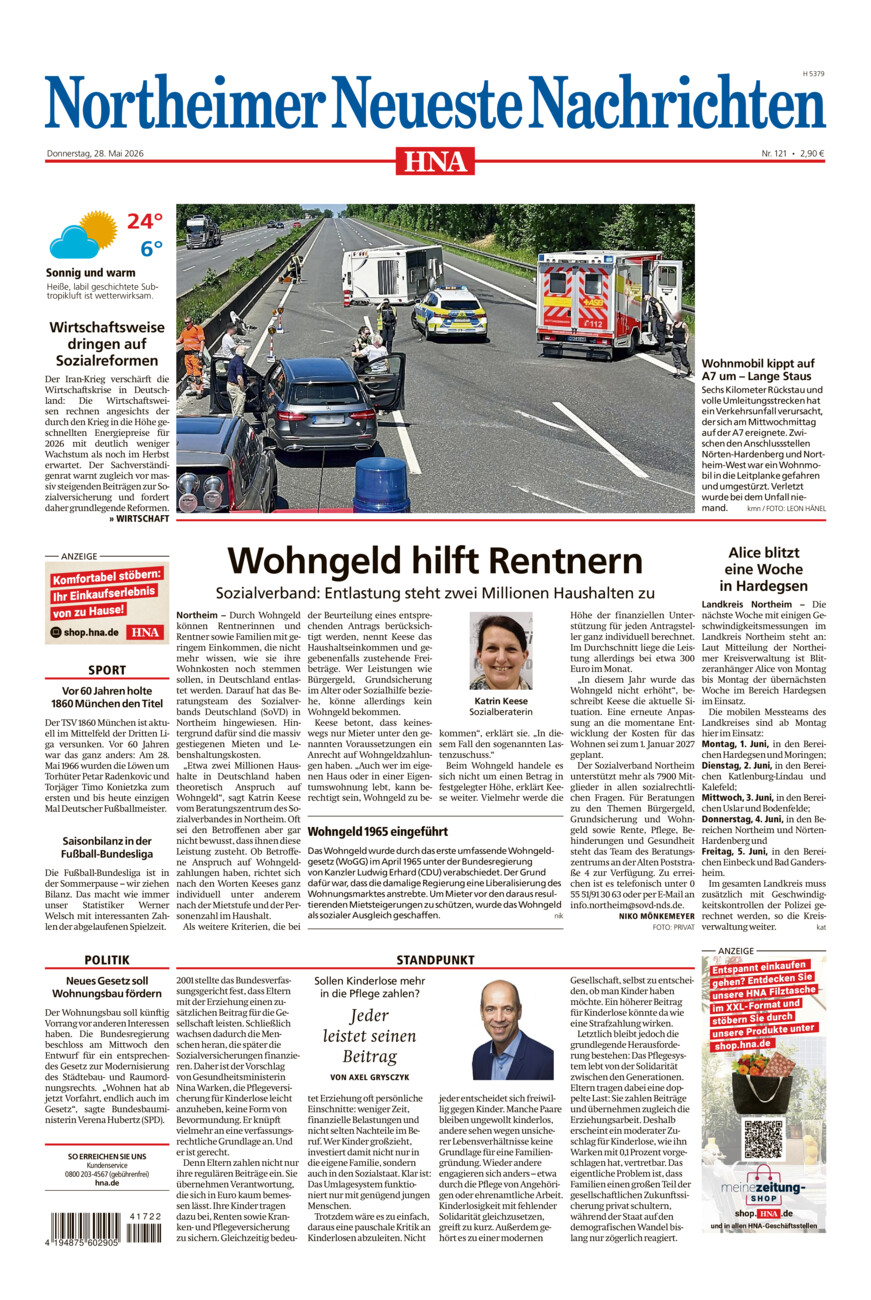 Northeimer Neueste Nachrichten vom Donnerstag, 28.05.2026