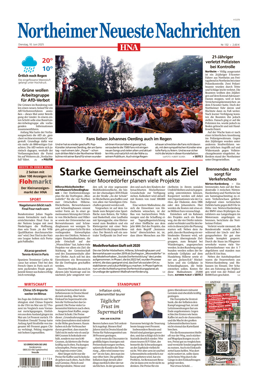 Northeimer Neueste Nachrichten vom Dienstag, 10.06.2025