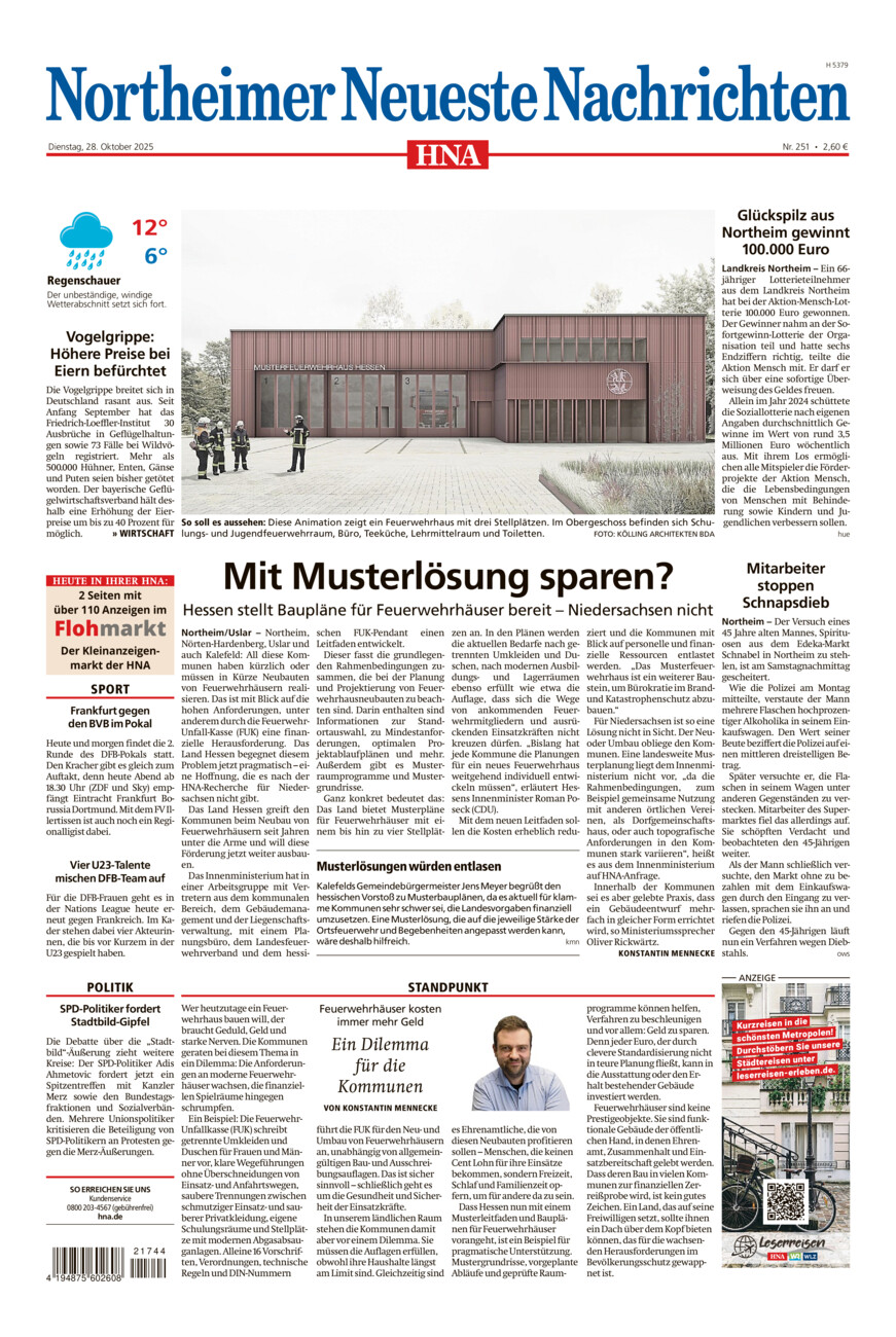 Northeimer Neueste Nachrichten vom Dienstag, 28.10.2025