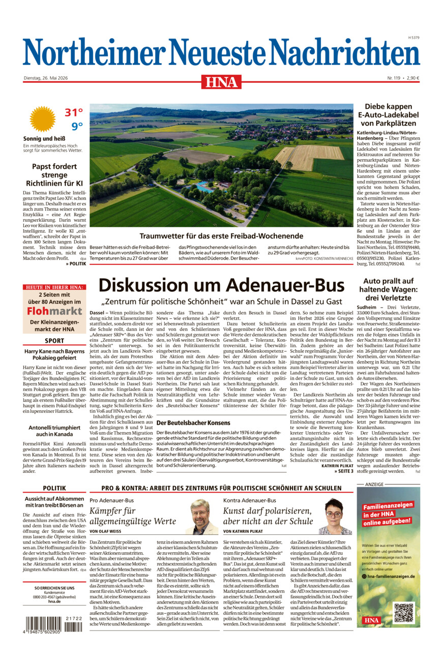 Northeimer Neueste Nachrichten vom Dienstag, 26.05.2026