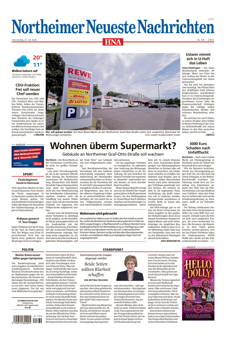 Northeimer Neueste Nachrichten vom Donnerstag, 23.07.2026