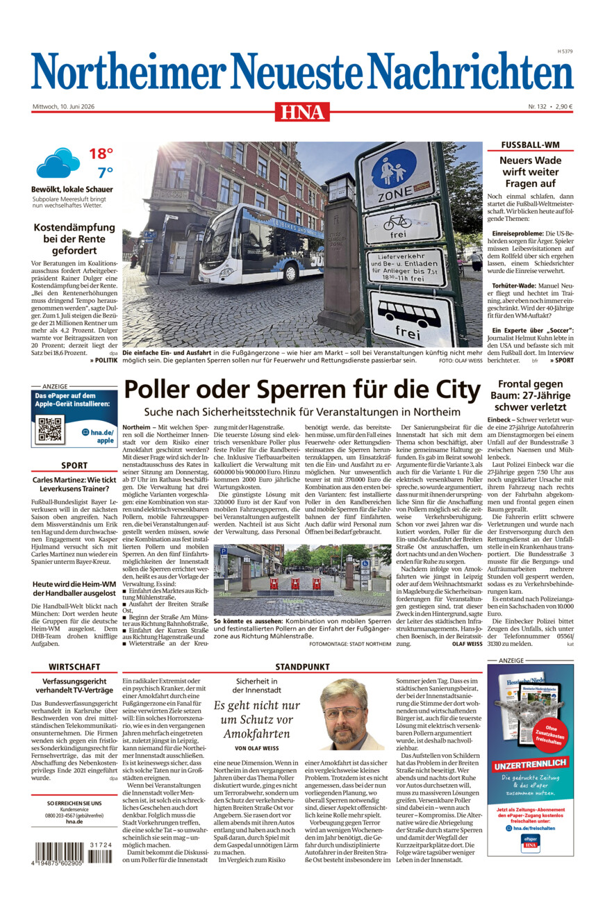Northeimer Neueste Nachrichten vom Mittwoch, 10.06.2026