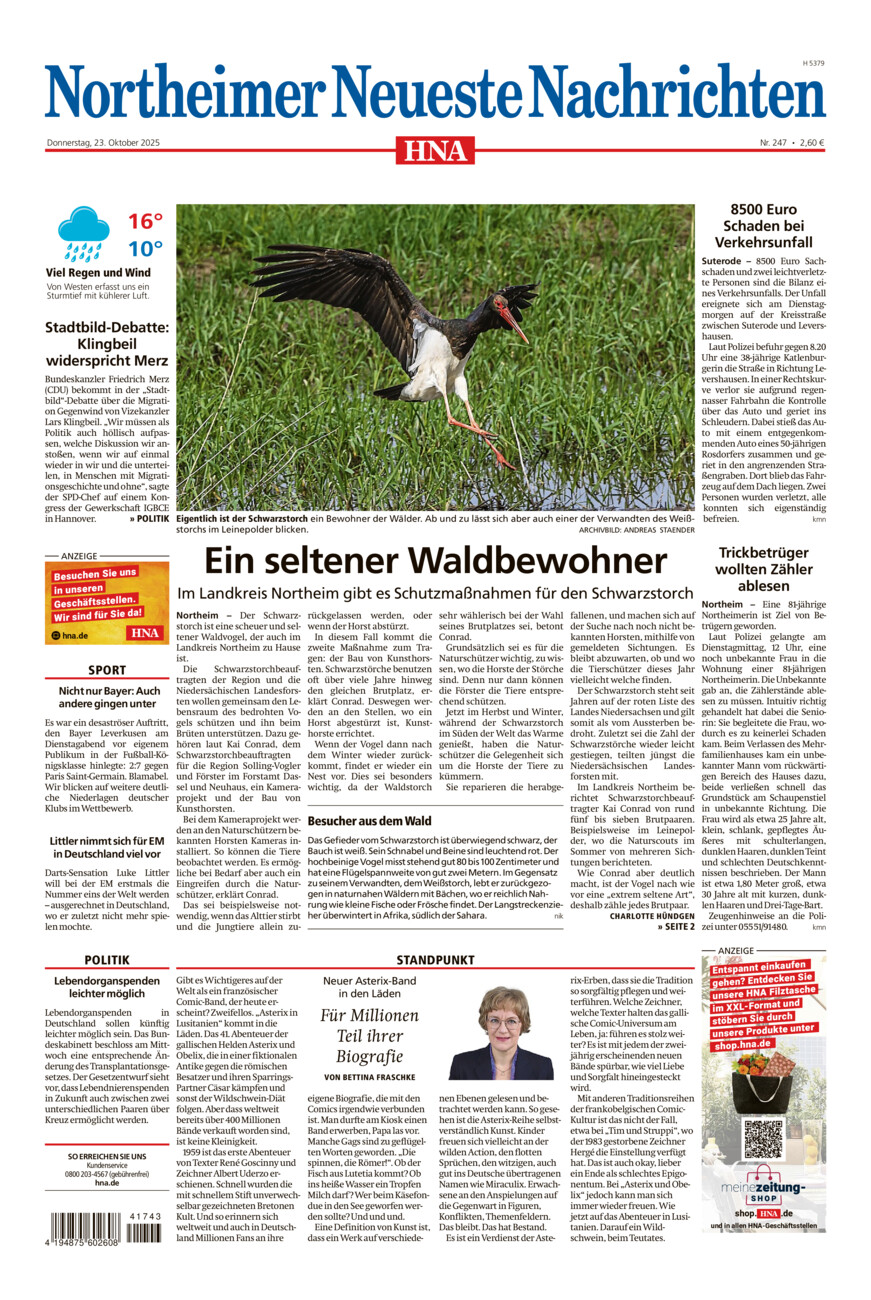 Northeimer Neueste Nachrichten vom Donnerstag, 23.10.2025