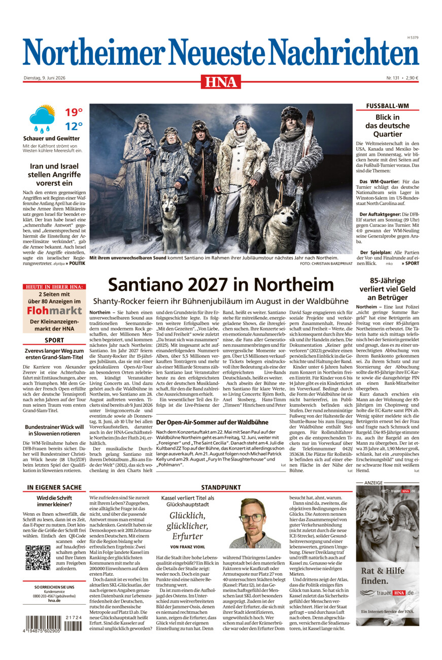Northeimer Neueste Nachrichten vom Dienstag, 09.06.2026