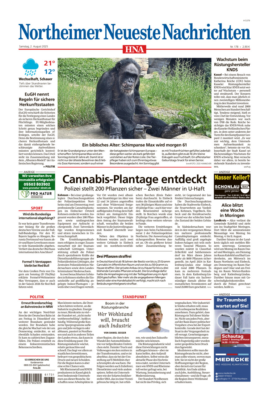 Northeimer Neueste Nachrichten vom Samstag, 02.08.2025