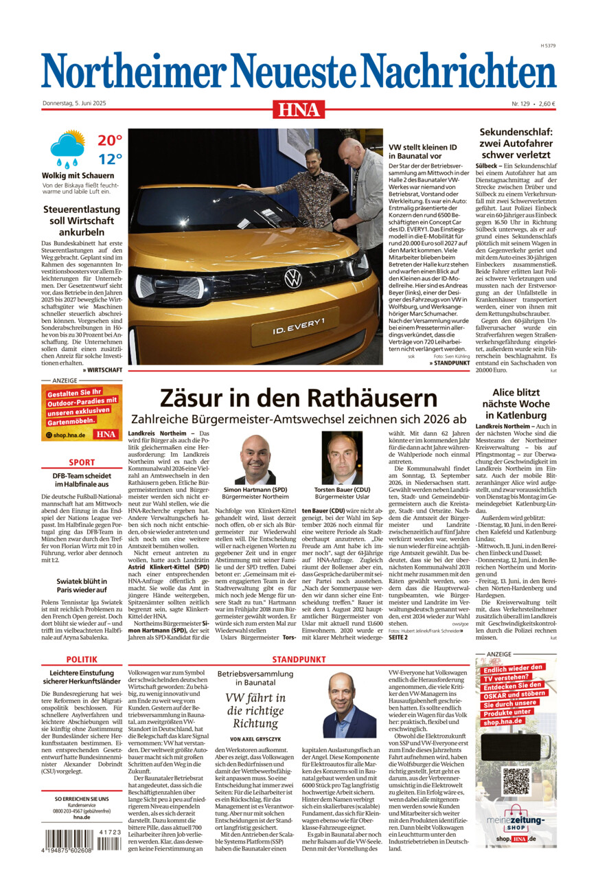 Northeimer Neueste Nachrichten vom Donnerstag, 05.06.2025