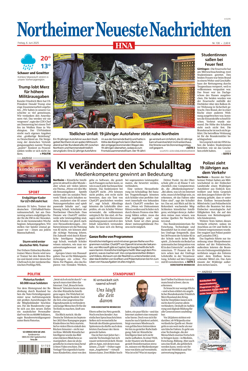 Northeimer Neueste Nachrichten vom Freitag, 06.06.2025