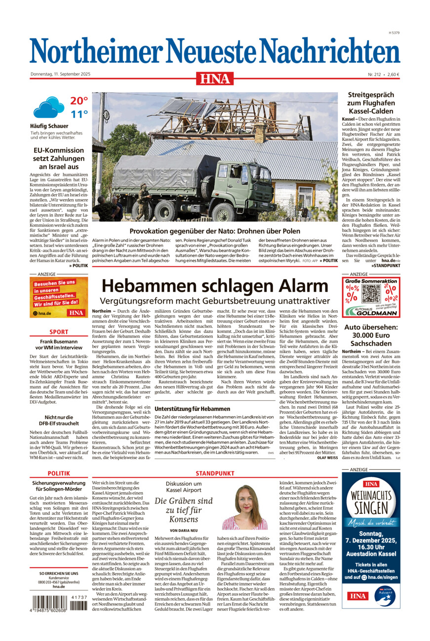 Northeimer Neueste Nachrichten vom Donnerstag, 11.09.2025