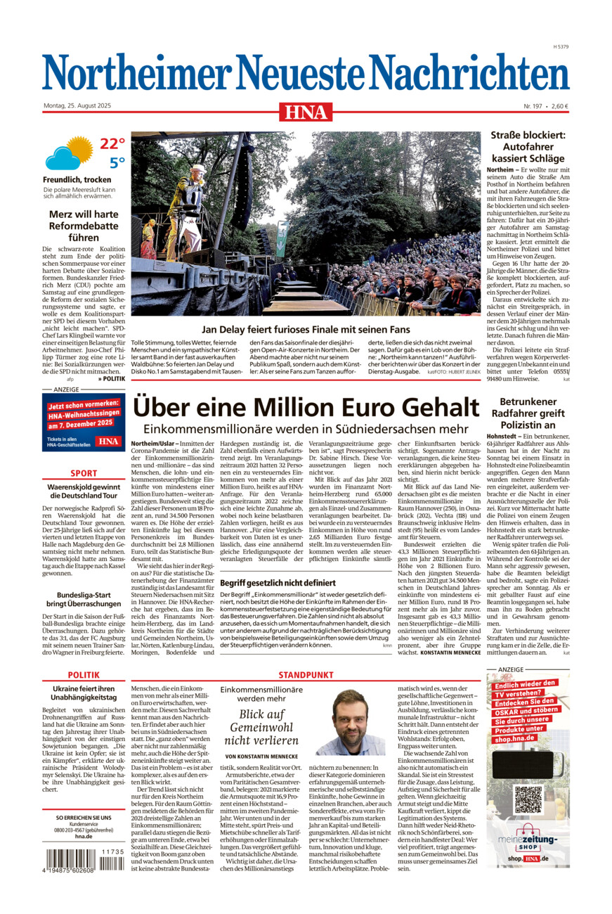 Northeimer Neueste Nachrichten vom Montag, 25.08.2025