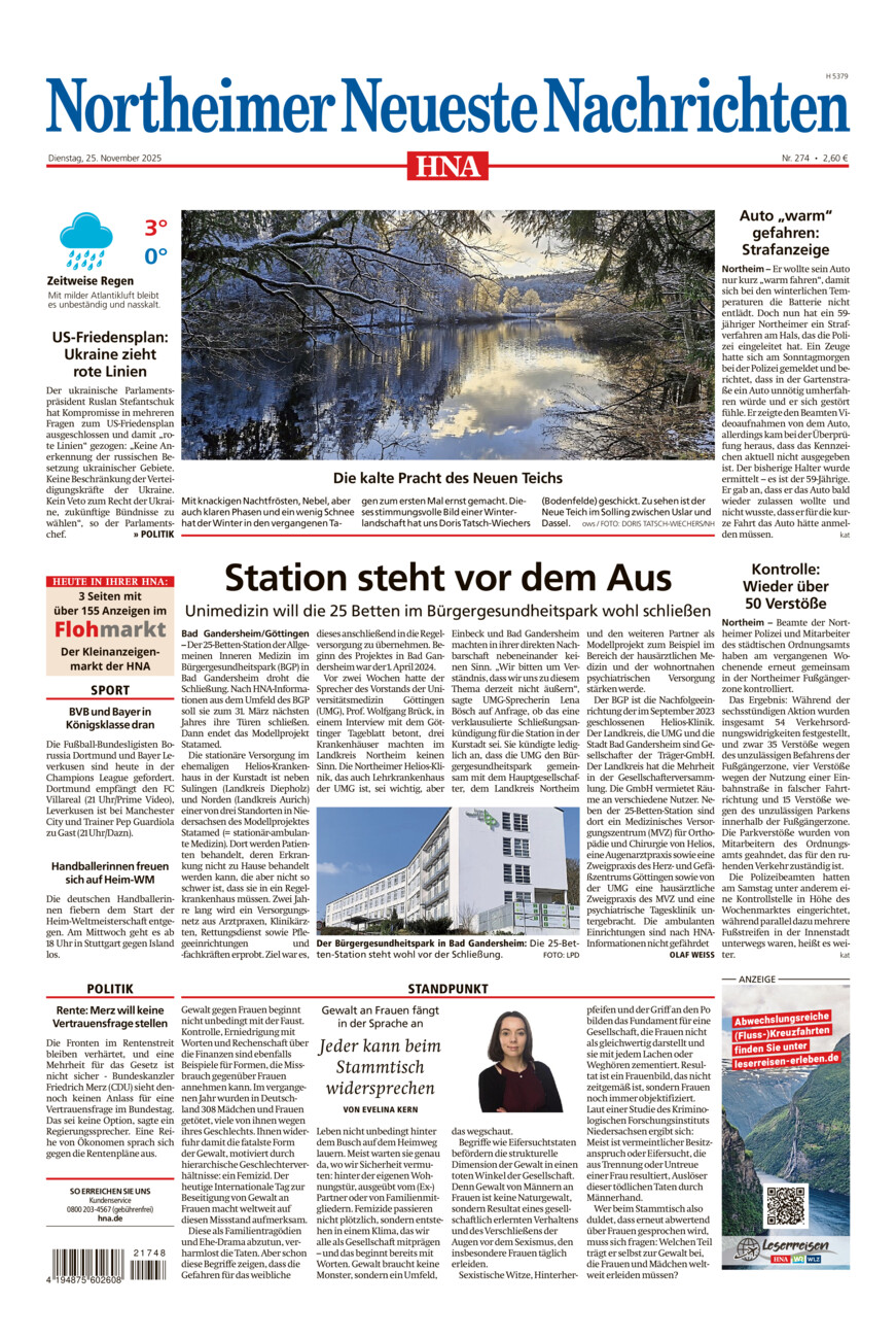 Northeimer Neueste Nachrichten vom Dienstag, 25.11.2025
