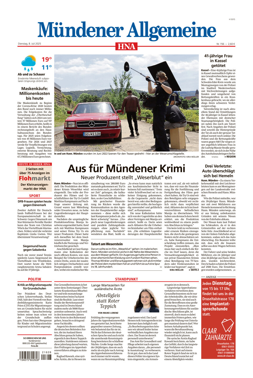 Mündener Allgemeine vom Dienstag, 08.07.2025