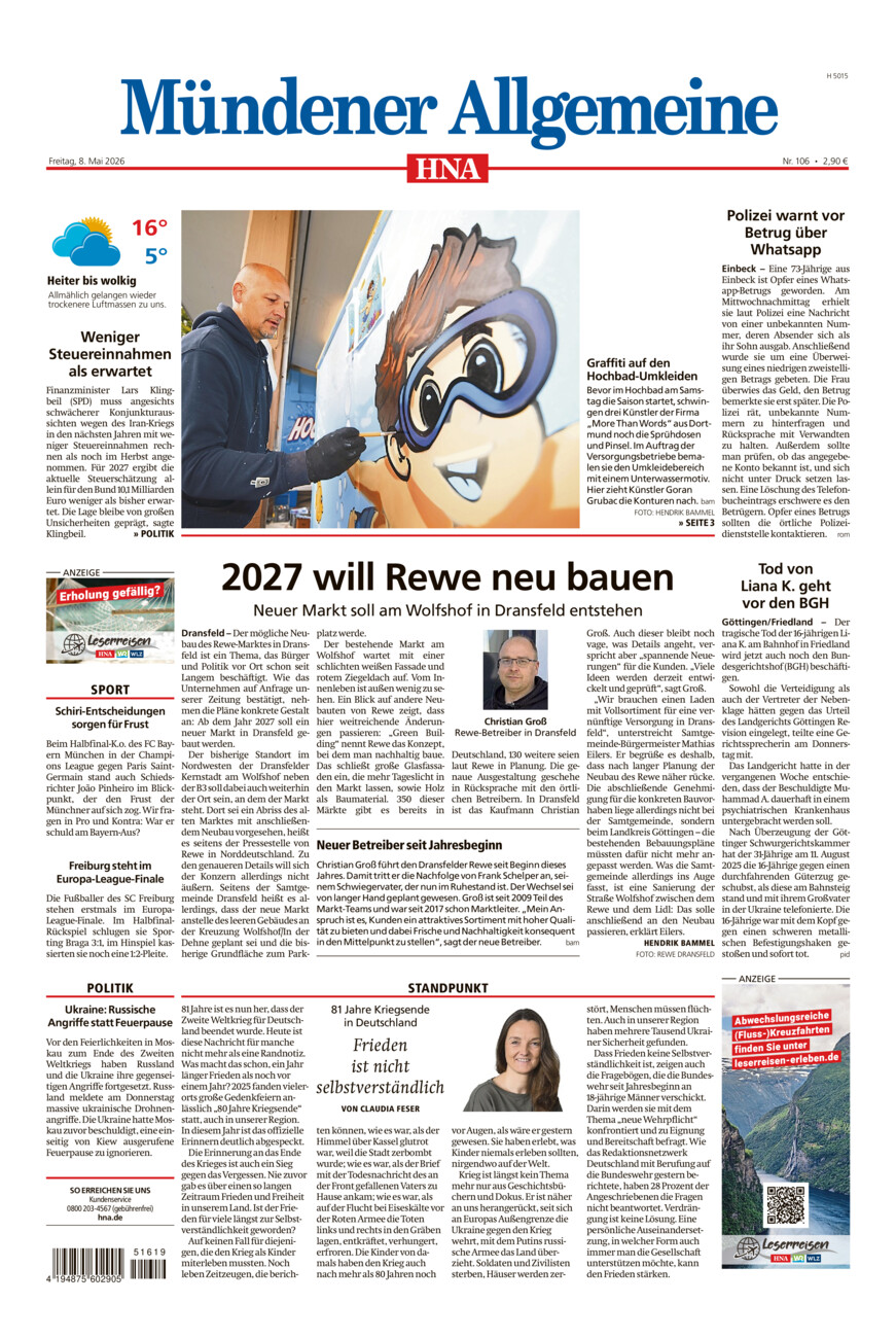Mündener Allgemeine vom Freitag, 08.05.2026