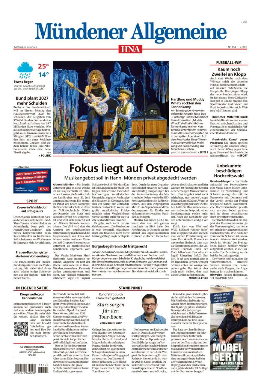 Mündener Allgemeine vom Montag, 06.07.2026