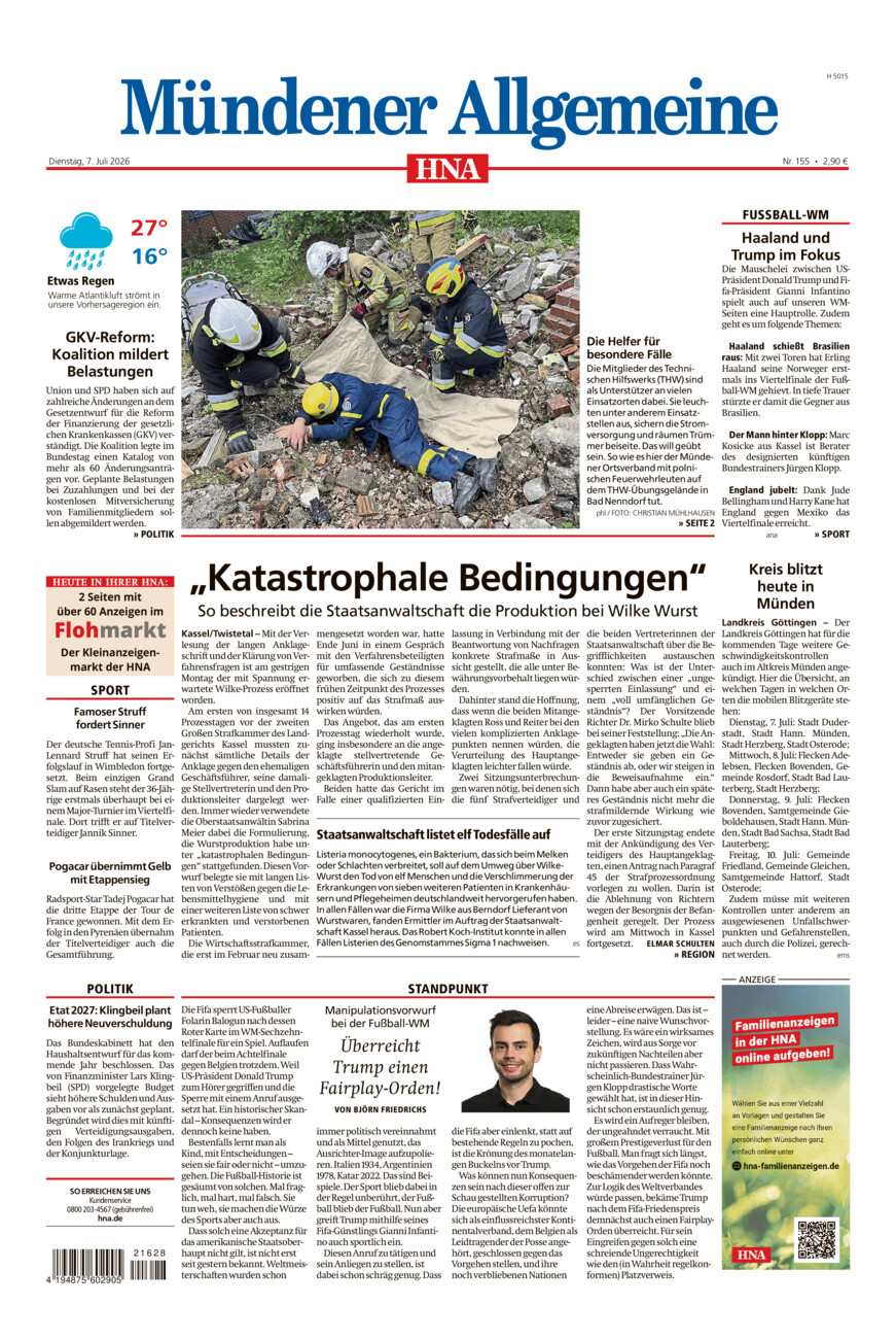 Mündener Allgemeine vom Dienstag, 07.07.2026