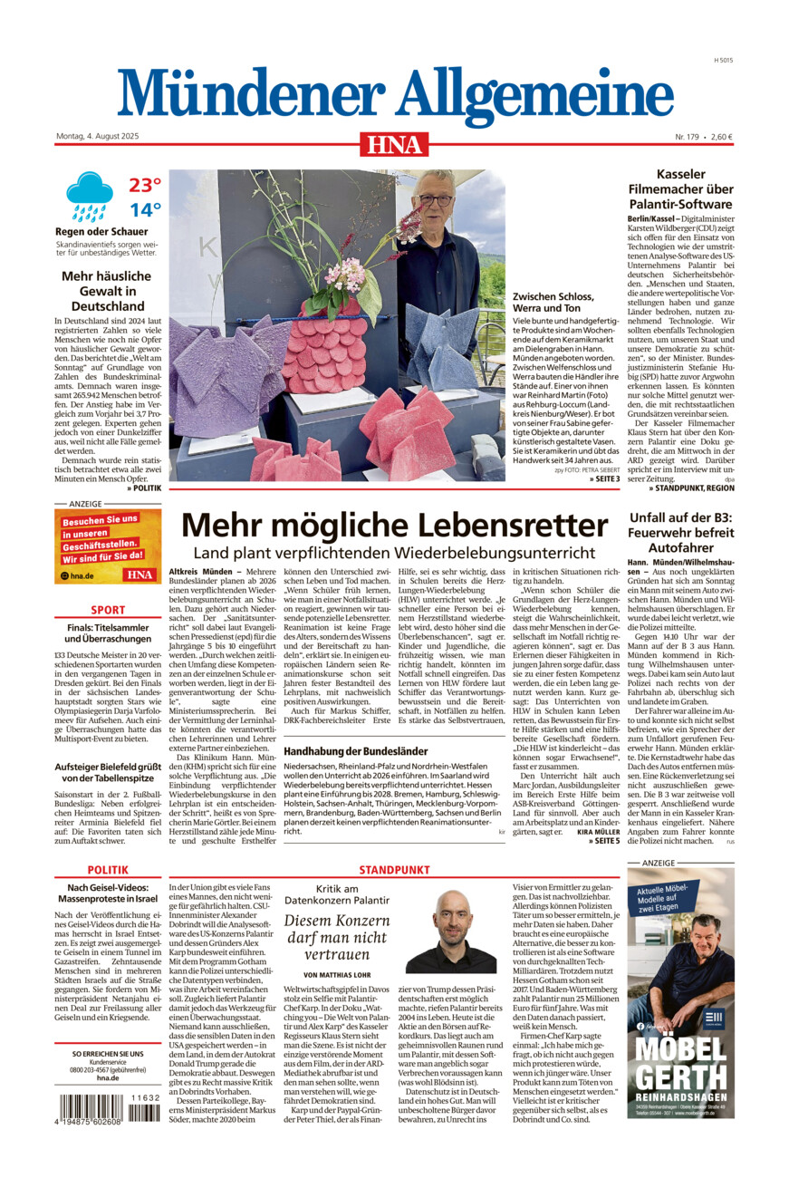 Mündener Allgemeine vom Montag, 04.08.2025