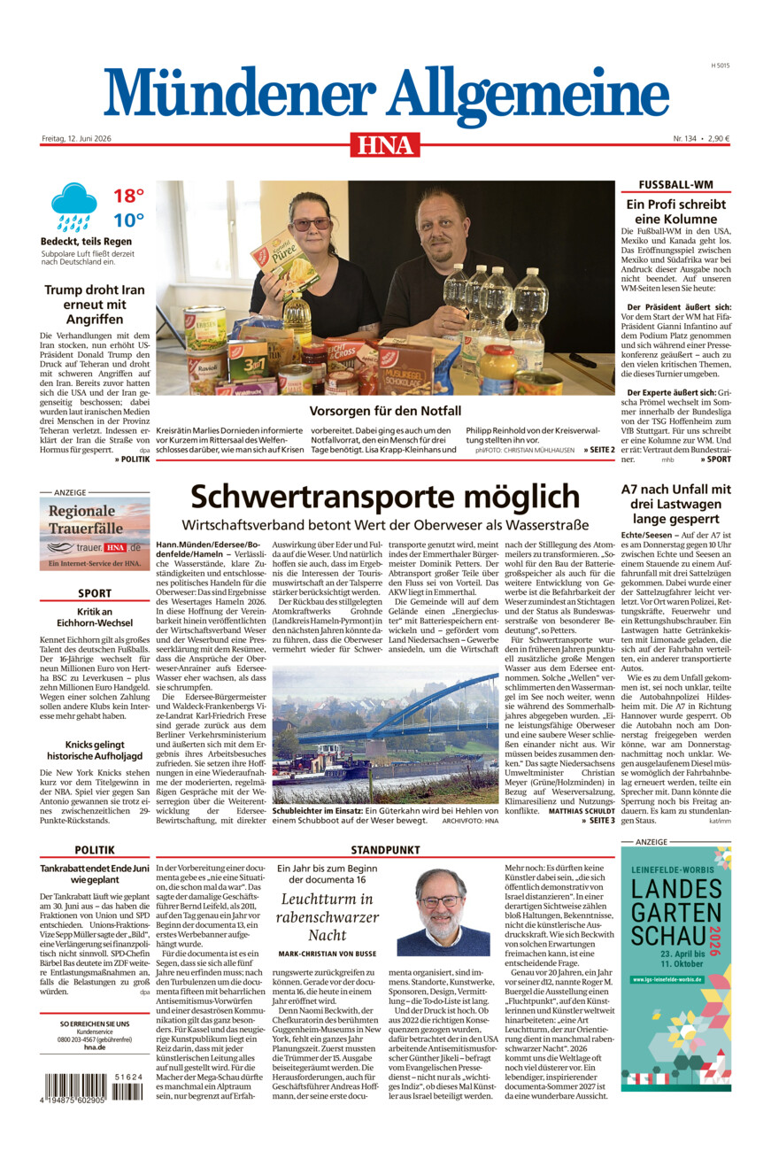 Mündener Allgemeine vom Freitag, 12.06.2026