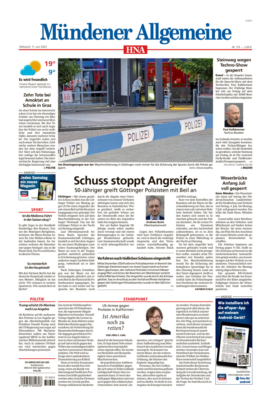 Mündener Allgemeine vom Mittwoch, 11.06.2025