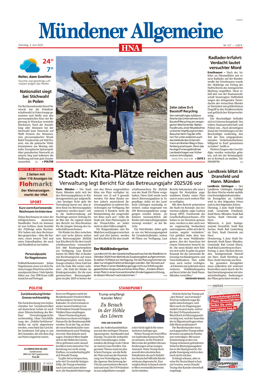 Mündener Allgemeine vom Dienstag, 03.06.2025