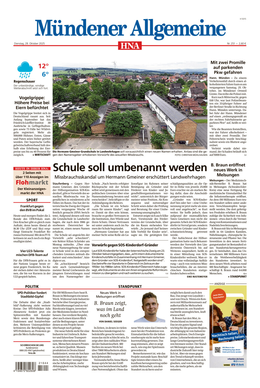 Mündener Allgemeine vom Dienstag, 28.10.2025