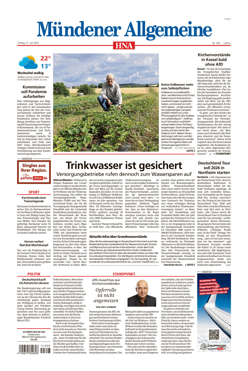 Mündener Allgemeine vom Freitag, 11.07.2025