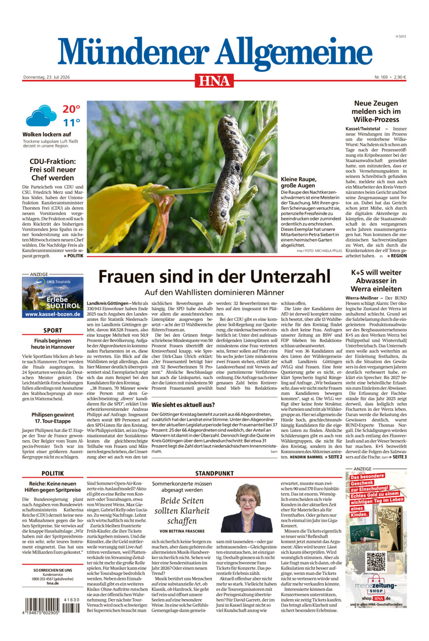 Mündener Allgemeine vom Donnerstag, 23.07.2026