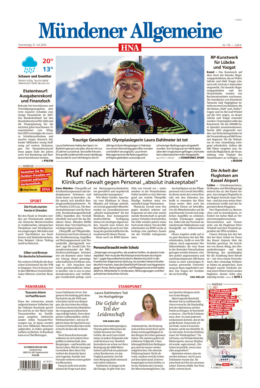 Mündener Allgemeine vom Donnerstag, 31.07.2025