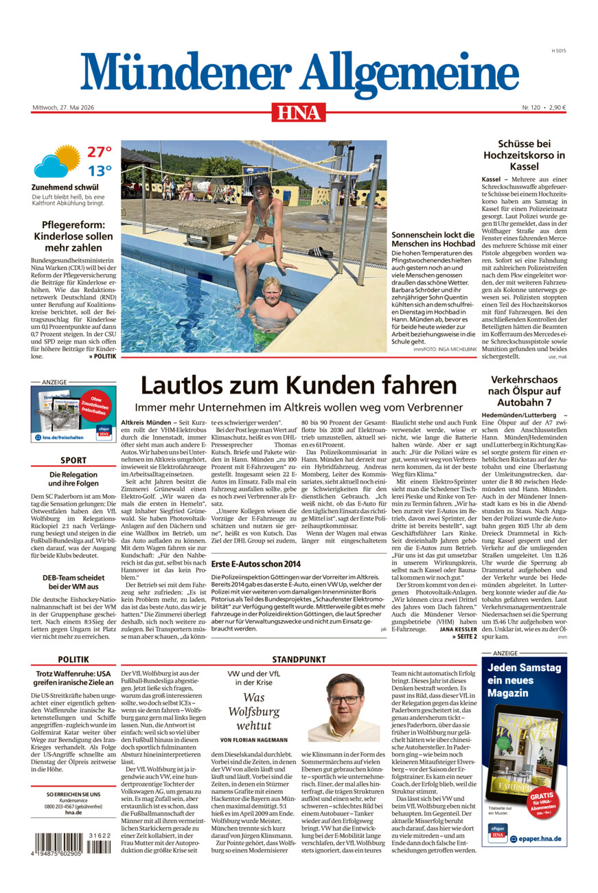Mündener Allgemeine vom Mittwoch, 27.05.2026