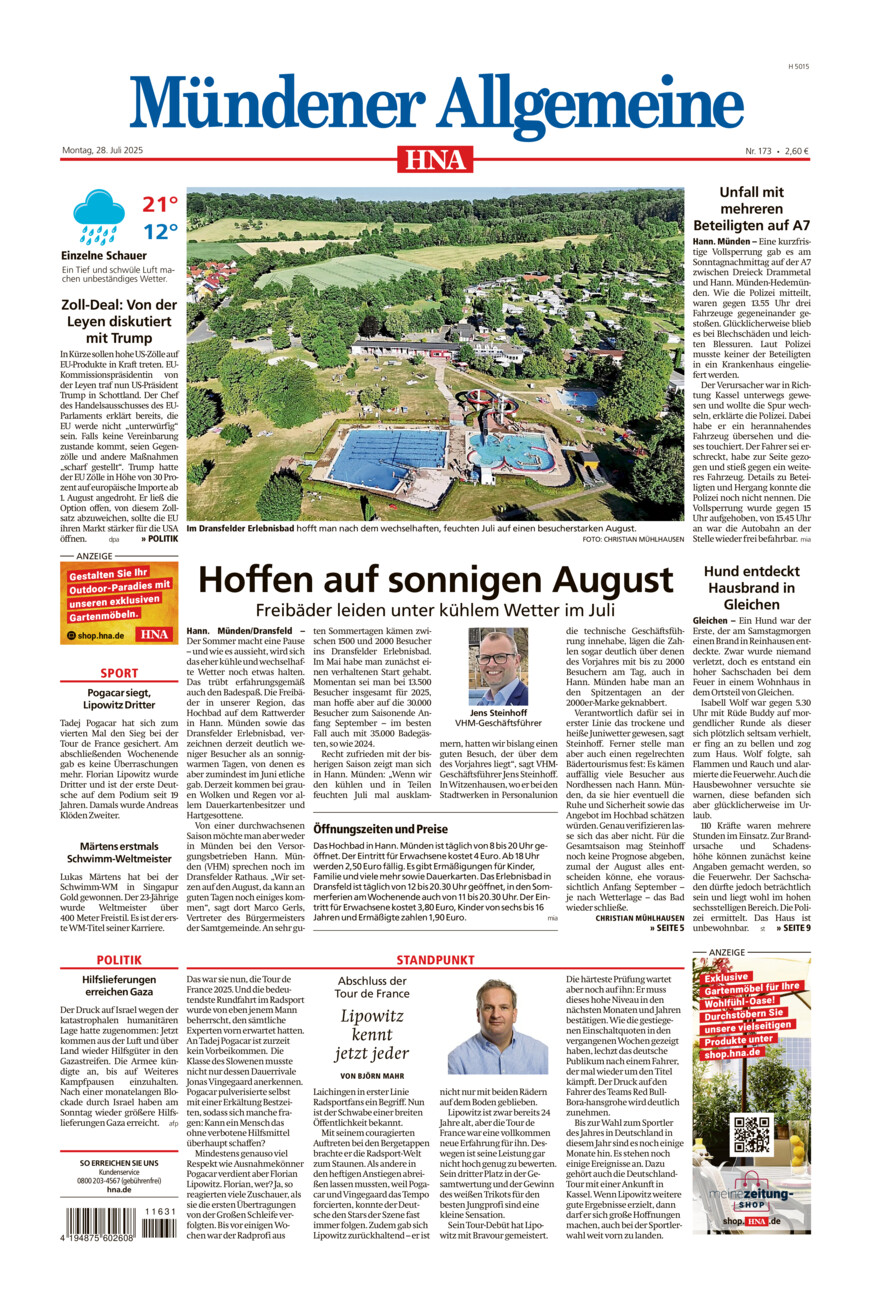Mündener Allgemeine vom Montag, 28.07.2025