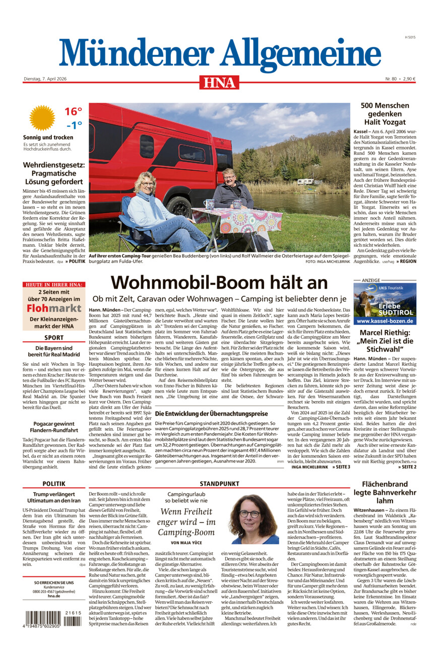 Mündener Allgemeine vom Dienstag, 07.04.2026