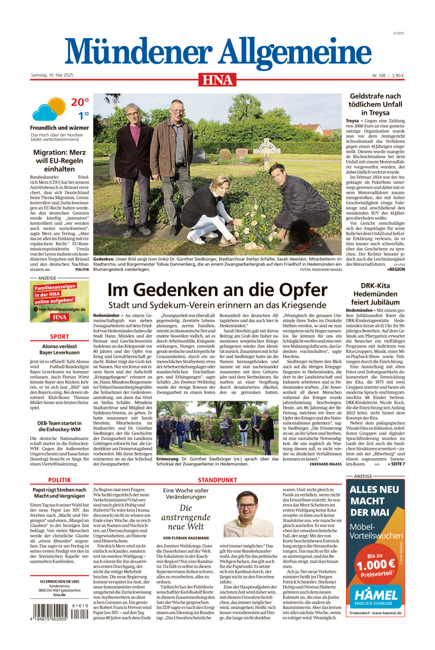 Mündener Allgemeine vom Samstag, 10.05.2025