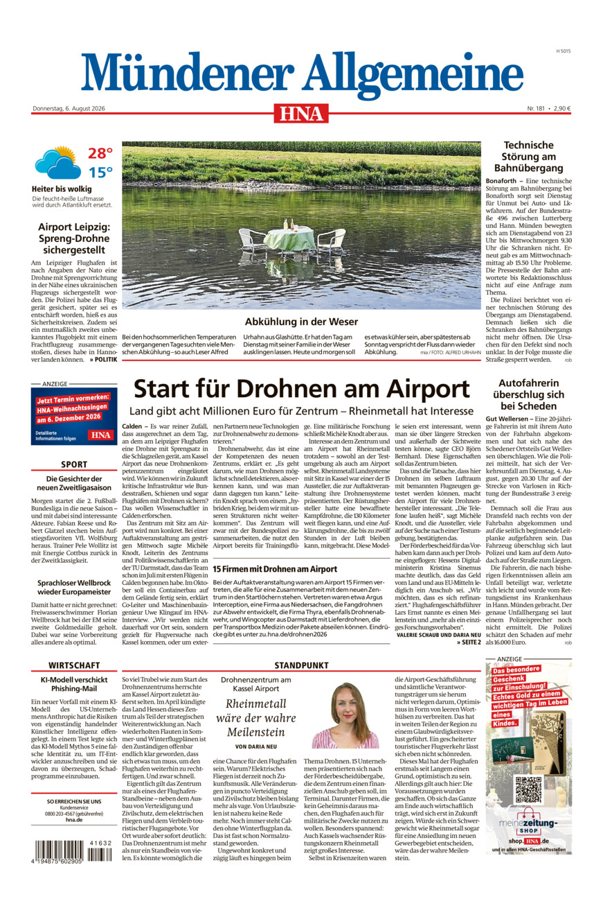Mündener Allgemeine vom Donnerstag, 06.08.2026