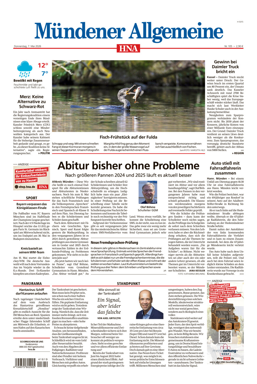 Mündener Allgemeine vom Donnerstag, 07.05.2026