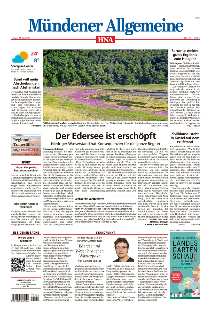 Mündener Allgemeine vom Freitag, 24.07.2026